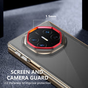 For Huawei Mate XT Ultimate Design lce Folding Series Integrated Clear PC Phone Case(Red)