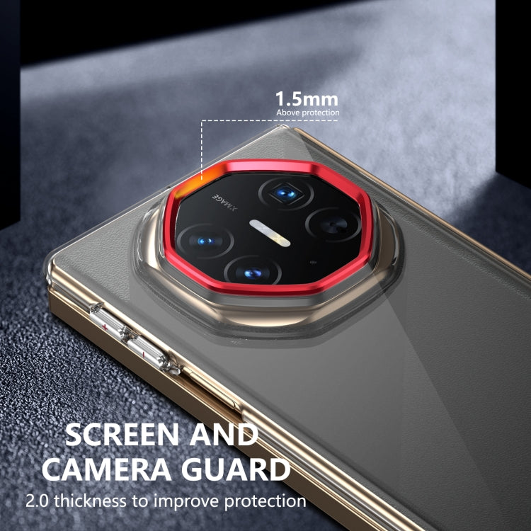 For Huawei Mate XT Ultimate Design lce Folding Series Integrated Clear PC Phone Case(Red)
