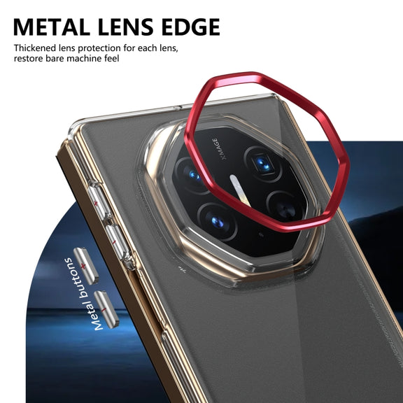 For Huawei Mate XT Ultimate Design lce Folding Series Integrated Clear PC Phone Case(Red)