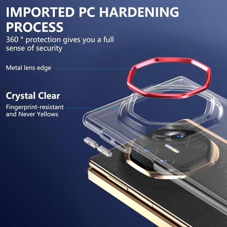 For Huawei Mate XT Ultimate Design lce Folding Series Integrated Clear PC Phone Case(Red)