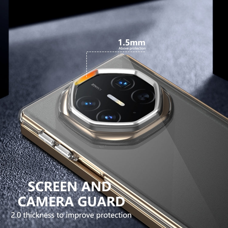 For Huawei Mate XT Ultimate Design lce Folding Series Integrated Clear PC Phone Case(Silver)