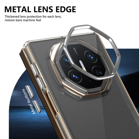 For Huawei Mate XT Ultimate Design lce Folding Series Integrated Clear PC Phone Case(Silver)