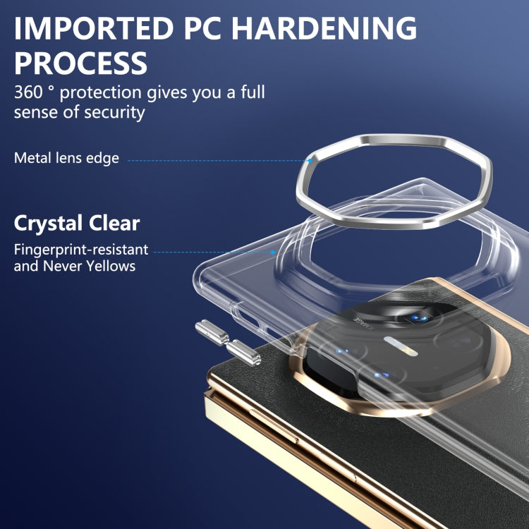 For Huawei Mate XT Ultimate Design lce Folding Series Integrated Clear PC Phone Case(Silver)