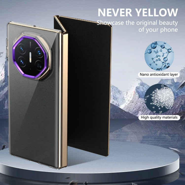 For Huawei Mate XT Ultimate Design lce Folding Series Integrated Clear PC Phone Case(Purple)