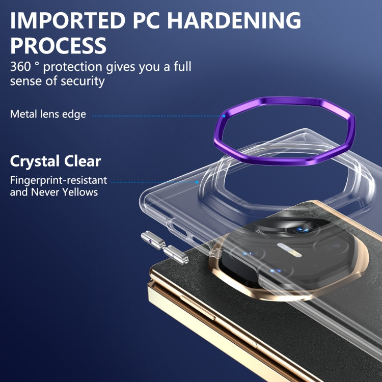 For Huawei Mate XT Ultimate Design lce Folding Series Integrated Clear PC Phone Case(Purple)