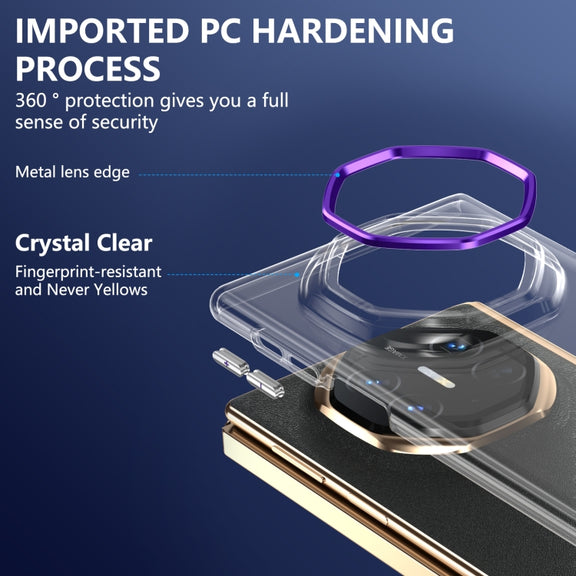 For Huawei Mate XT Ultimate Design lce Folding Series Integrated Clear PC Phone Case(Purple)