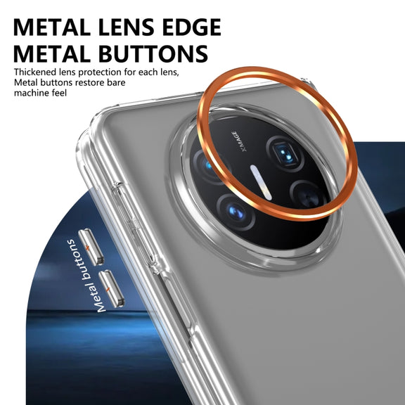 For Huawei Mate X3 lce Folding Series Integrated Clear PC Phone Case(Orange)