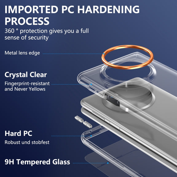 For Huawei Mate X3 lce Folding Series Integrated Clear PC Phone Case(Orange)