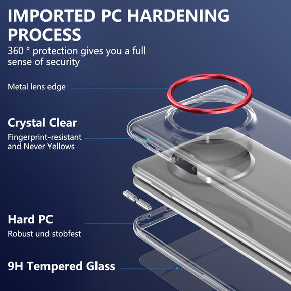For Huawei Mate X3 lce Folding Series Integrated Clear PC Phone Case(Red)