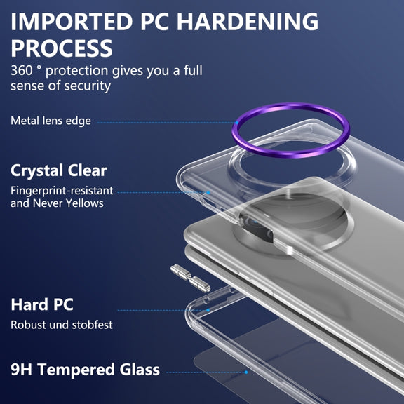For Huawei Mate X3 lce Folding Series Integrated Clear PC Phone Case(Purple)