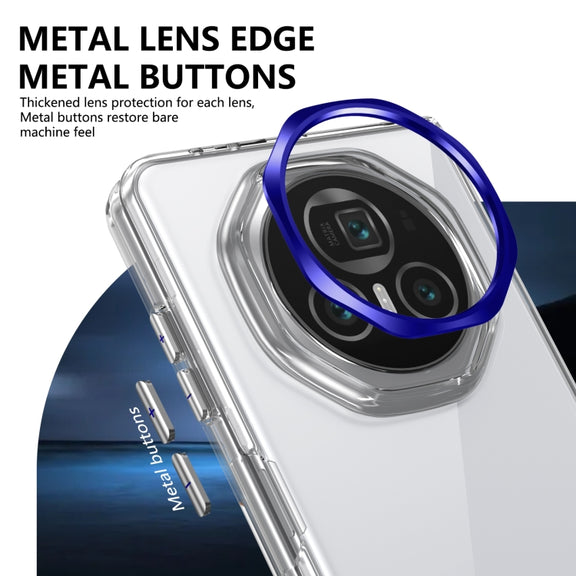 For Honor Magic V3 lce Folding Series Integrated Clear PC Phone Case(Royal Blue)