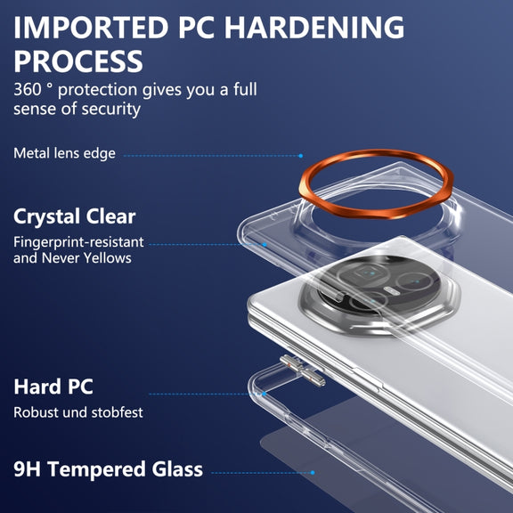 For Honor Magic V3 lce Folding Series Integrated Clear PC Phone Case(Orange)