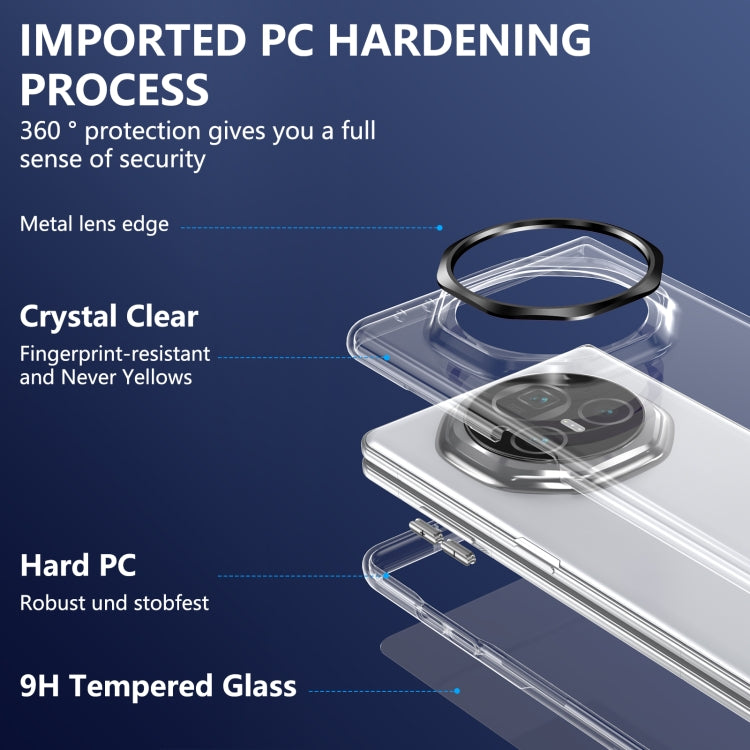 For Honor Magic V3 lce Folding Series Integrated Clear PC Phone Case(Black)