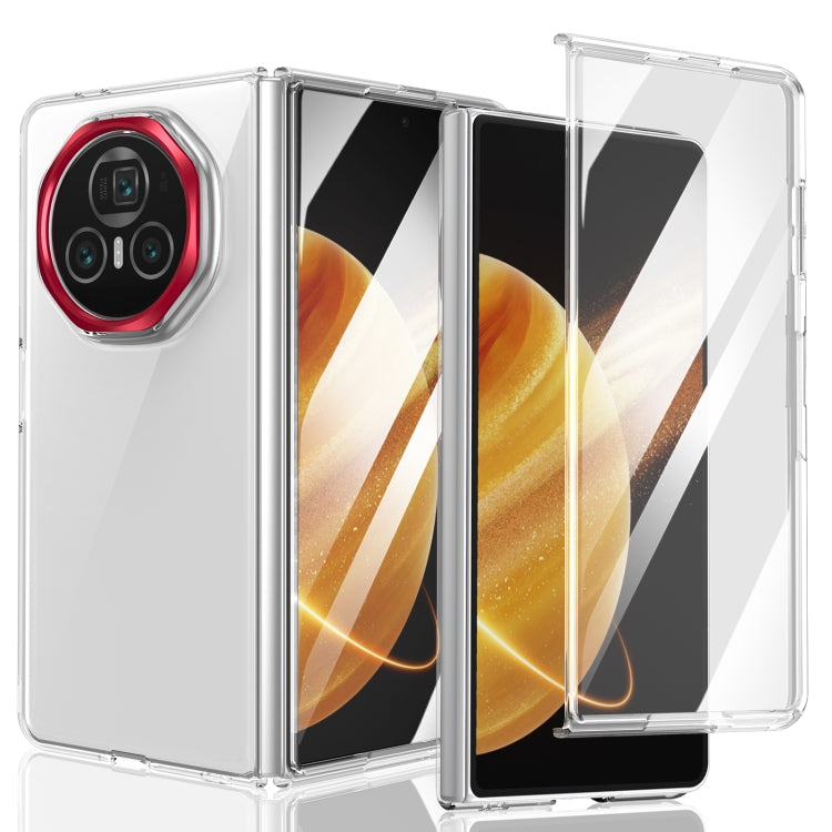 For Honor Magic V3 lce Folding Series Integrated Clear PC Phone Case(Red)