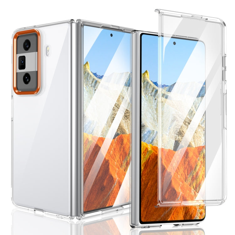 For Honor Magic Vs3 lce Folding Series Integrated Clear PC Phone Case(Orange)