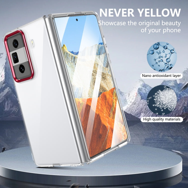 For Honor Magic Vs3 lce Folding Series Integrated Clear PC Phone Case(Red)