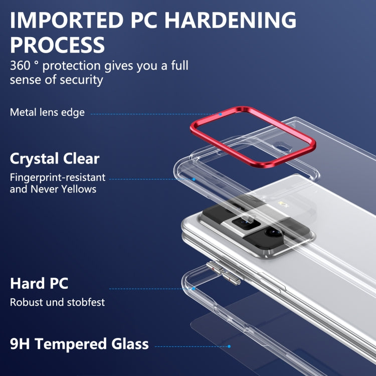 For Honor Magic Vs3 lce Folding Series Integrated Clear PC Phone Case(Red)