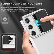 For Samsung Galaxy S25 5G Stereoscopic Holder Sliding Camshield Phone Case(White)