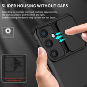 For Samsung Galaxy S25 5G Stereoscopic Holder Sliding Camshield Phone Case(Black)