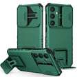 For Samsung Galaxy S25 5G Stereoscopic Holder Sliding Camshield Phone Case(Green) - Galaxy S25 5G Cases by PMC Jewellery | Online Shopping South Africa | PMC Jewellery | Buy Now Pay Later Mobicred
