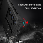 For Samsung Galaxy S25+ 5G Stereoscopic Holder Sliding Camshield Phone Case(Black)
