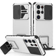 For Samsung Galaxy S25 Ultra 5G Stereoscopic Holder Sliding Camshield Phone Case(White) - Galaxy S25 Ultra 5G Cases by PMC Jewellery | Online Shopping South Africa | PMC Jewellery | Buy Now Pay Later Mobicred