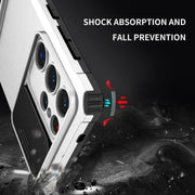 For Samsung Galaxy S25 Ultra 5G Stereoscopic Holder Sliding Camshield Phone Case(White)