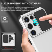 For Samsung Galaxy S25 Ultra 5G Stereoscopic Holder Sliding Camshield Phone Case(White)