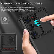 For Samsung Galaxy S25 Ultra 5G Stereoscopic Holder Sliding Camshield Phone Case(Black)