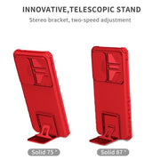 For Samsung Galaxy S25 Ultra 5G Stereoscopic Holder Sliding Camshield Phone Case(Red)