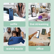 For Samsung Galaxy S25 Ultra 5G Stereoscopic Holder Sliding Camshield Phone Case(Blue)