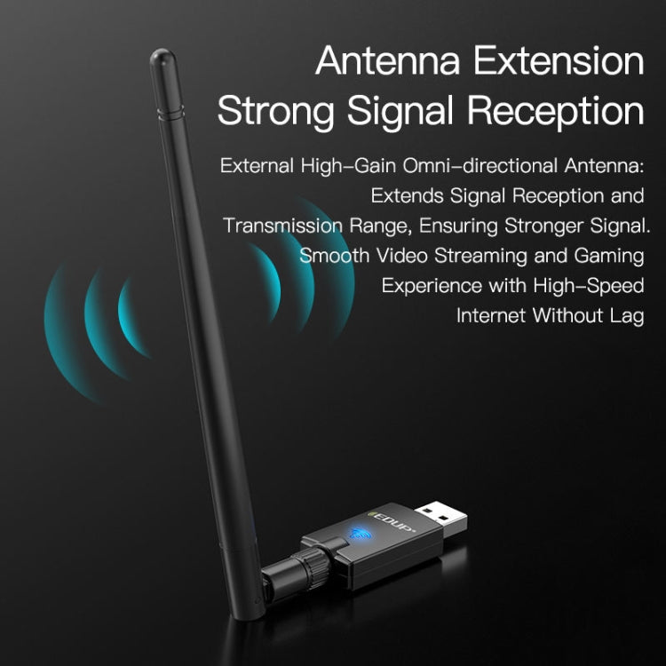 EDUP EP-AX900 900Mbps WiFi 6 Bluetooth 5.3 Dual-Band USB Wireless WiFi Adapter(Black)