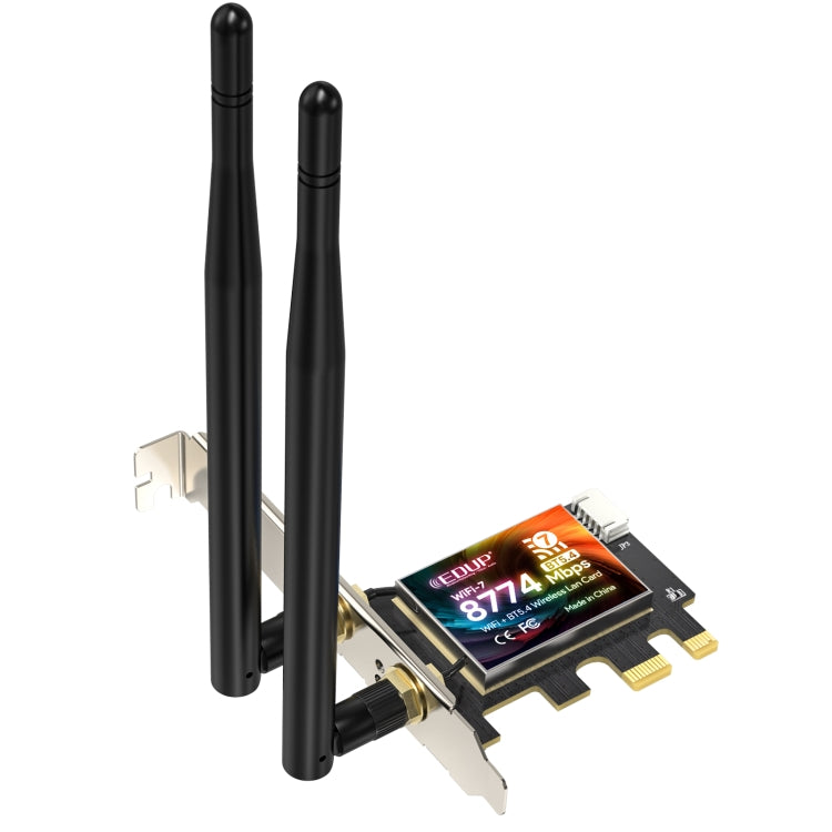 EDUP EP-BE9715 8774Mbps WiFi 7 Bluetooth 5.4 Tri-Band PCI-E WiFi Adapter Wireless Network Card(Black)