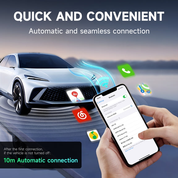 2 in 1 Apple CarPlay / Android Auto USB, Type-C Dual Ports Wired to Wireless CarPlay Adapter(Black)