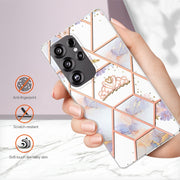 For Samsung Galaxy S25 Ultra 5G Splicing Marble Flower IMD TPU Phone Case(Crown)