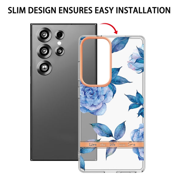 For Samsung Galaxy S25 Ultra 5G Flowers and Plants Series IMD TPU Phone Case(Orchid Peony)