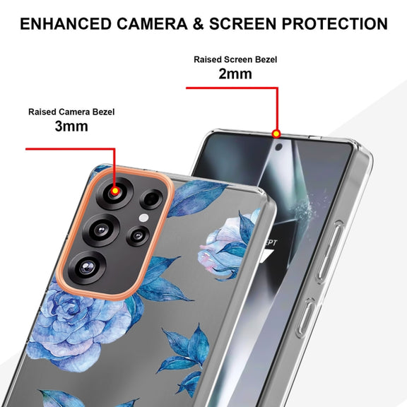 For Samsung Galaxy S25 Ultra 5G Flowers and Plants Series IMD TPU Phone Case(Orchid Peony)