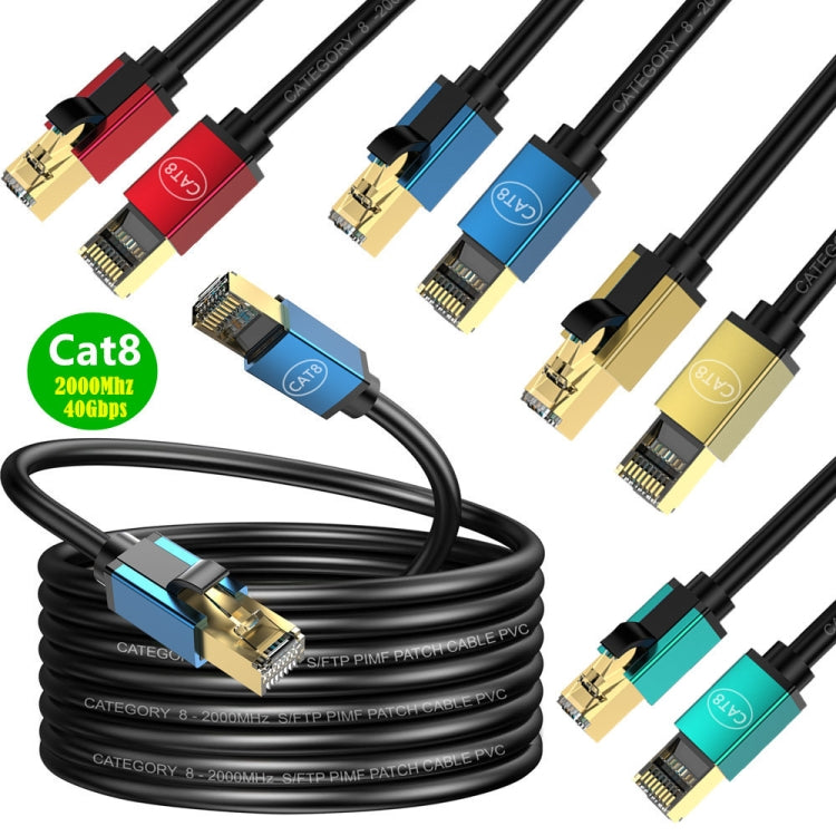 10m Home Fiber Bandwidth 10 Gigabit CAT8 Network Cable(Gold)