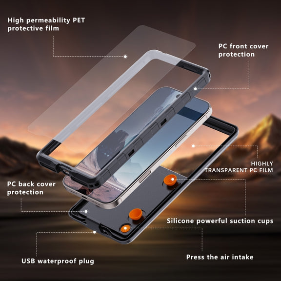 RedPepper Air Box Max 6.9 IP68 Water-resistant Phone Case for 6.9 inch Phone(Black)
