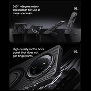 For Huawei Mate 70 Carbon Fiber MagSafe Phone Case with 360 Degree Rotating Holder(Black)