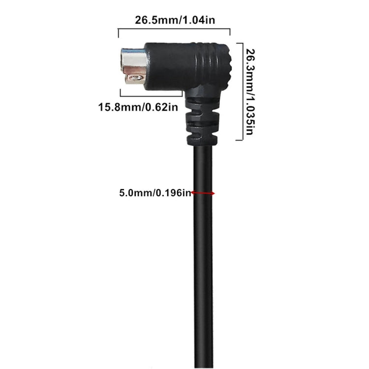 Curved mini DIN 8 Pin TV Audio Adapter Cable S-Video TV Box Cable, Length:3m(Black)