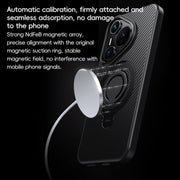 For Huawei Pura 70 Carbon Fiber MagSafe Phone Case with 360 Degree Rotating Holder(Black Grey)