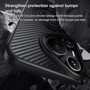 For Huawei Pura 70 Carbon Fiber MagSafe Phone Case with 360 Degree Rotating Holder(Black Silver)