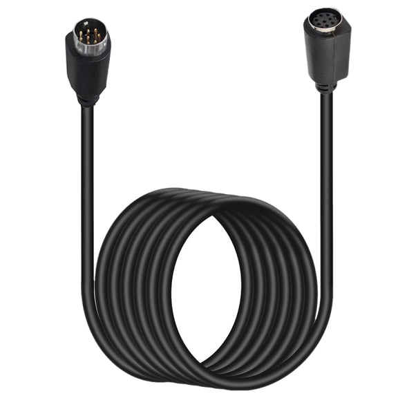 90 Degree mini DIN 8 Pin TV Audio Adapter Cable S-Video TV Box Cable, Length:3m(Black)