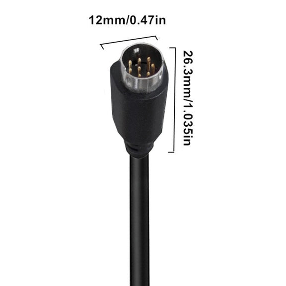90 Degree mini DIN 8 Pin TV Audio Adapter Cable S-Video TV Box Cable, Length:3m(Black)