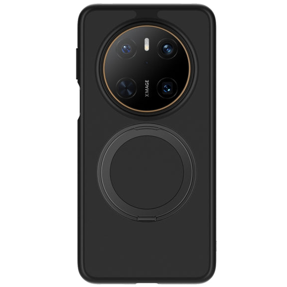 For Huawei Mate 70 Frosted 360 Degree Rotating Holder Phone Case(Black)