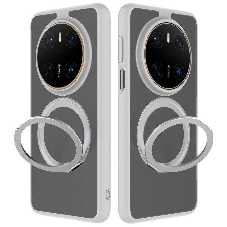 For Huawei Mate 70 Frosted 360 Degree Rotating Holder Phone Case(Grey)