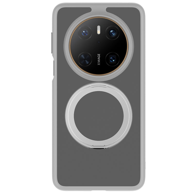 For Huawei Mate 70 Frosted 360 Degree Rotating Holder Phone Case(Grey)