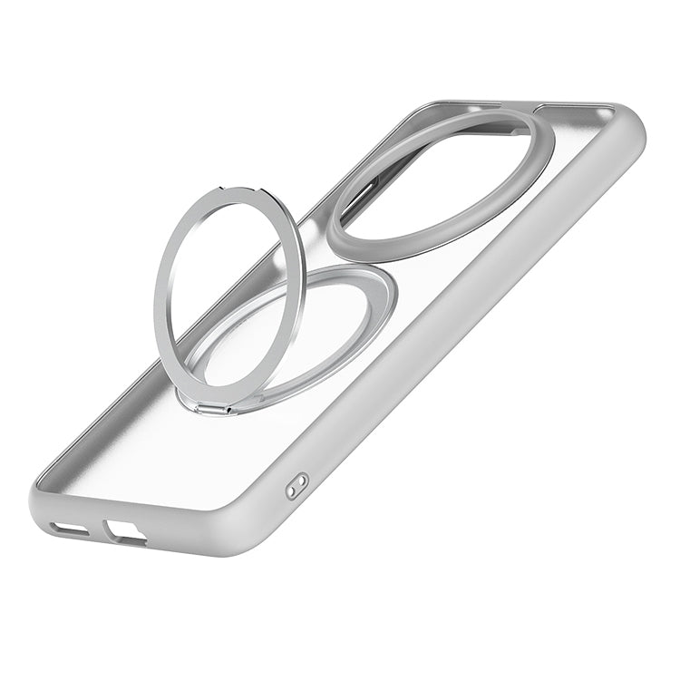 For Huawei Mate 70 Frosted 360 Degree Rotating Holder Phone Case(Grey)