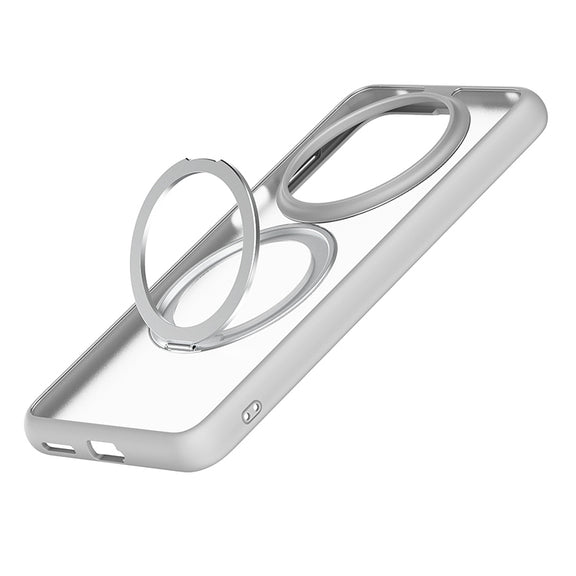 For Huawei Mate 70 Frosted 360 Degree Rotating Holder Phone Case(Grey)